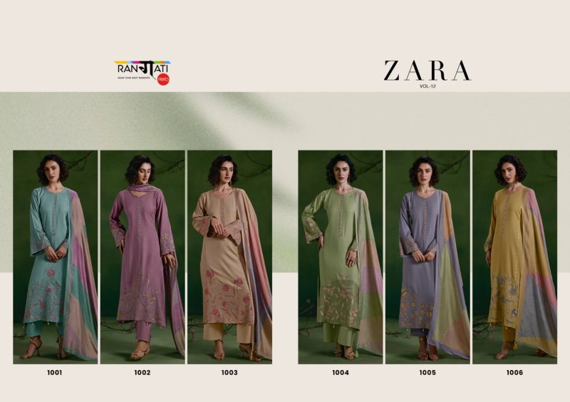 Zara Vol 12 By Rangati Pure Pashmina Dress Materials 
